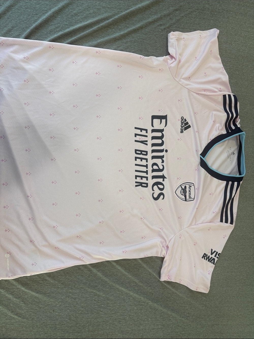 adidas Arsenal Pink Away Jersey with Navy Accents